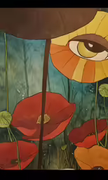 a close - up of paintings that look like the eye of an individual