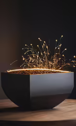 a black object with sparkles in it on a table