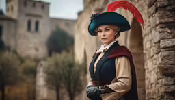 a woman in renaissance costume posing for a photograph