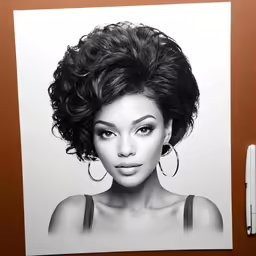 a pencil drawing of an african american woman