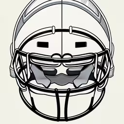 an illustration of a football helmet in color,a helmet with glasses and eye patches on it,a football helmet that is drawn on paper,a drawing of a football helmet with a helmeted on face,a black and white image of a football helmet