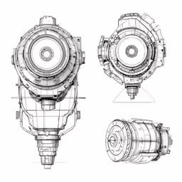 an architectural drawing of the large cylindrical machine