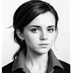 the young woman is staring at something