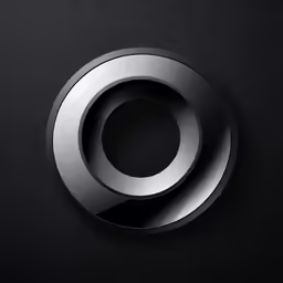 a metal disk with the letter o on it