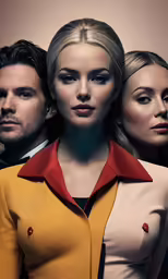 two young women, two men, and an older man in a retro fashion photo for true - blood