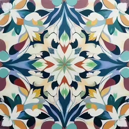 this is an abstract picture of a flower pattern,a colorful design on a floor made of tiles