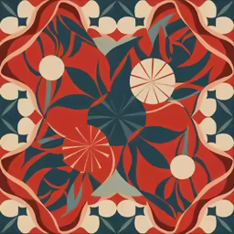 an artistic and modern quilt pattern with circular shapes