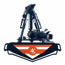 the camera is set on top of the tripod
