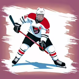 a hockey player in white jersey playing ice hockey