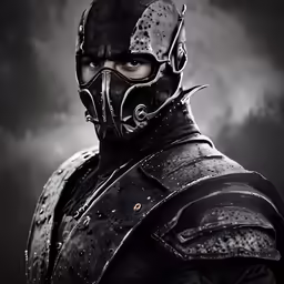 the man in the black outfit has a black helmet on