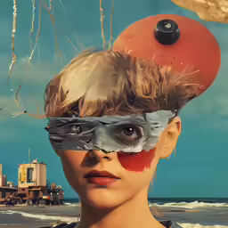 the woman has been altered into an artistic photo