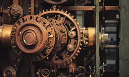 some big gears with lots of different colors