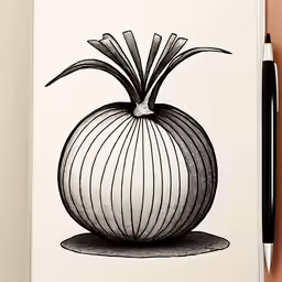 an onion with a spiralle on top of it