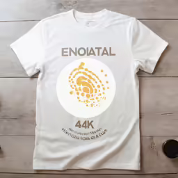 an unise tee that says enoatal in gold
