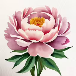 a close up of a flower on a white background,painting a flower with watercolors in progress