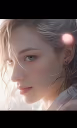 a young woman with large hoops and a long hair