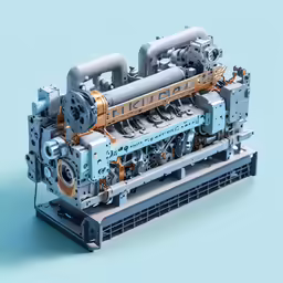 an image of an engine on display