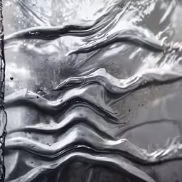 a closeup of water and a metal wall