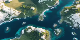 aerial view of the ocean with a very large body of water