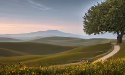 a winding road in the middle of a scenic valley