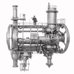 a black and white photo of a large pipe