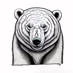 an image of a large bear that is very intricate,the bear is standing alone with its head to the side
