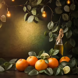 some oranges and orange juice on top of each other
