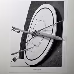 an abstract black and white photo of some darts