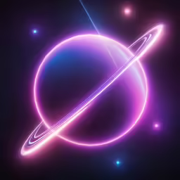 a solar system with a distant object in the center