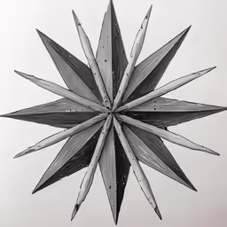a black and white photo of an inverted flower