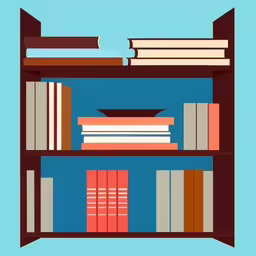 a bunch of books are arranged on a book shelf,a bookshelf that has many different books in it