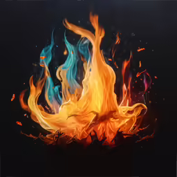 flames with bright colored spots and lots of flames
