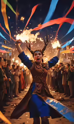 a woman is celebrating her new year and holding fireworks