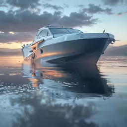 a boat that is sitting in some water