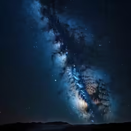 a photo of a milky space scene taken at night