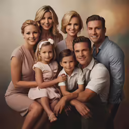 a family of six poses for the camera