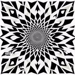 a black and white abstract artwork is shown