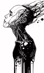 an image of a woman with a hat and body painted black