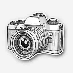 a white and black camera with a lens