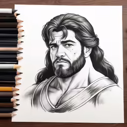 a drawing of jesus by hand