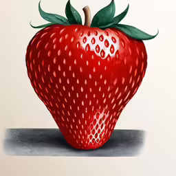 an image of a drawing of a strawberry