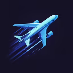an airplane is flying in the sky in blue