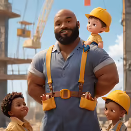 the character from animation movie blackkkle is wearing a helmet and two boys are standing around