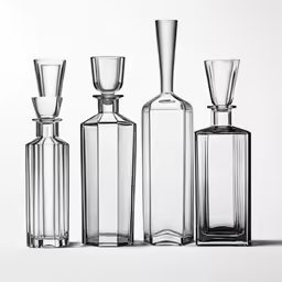 a variety of bottles and glasses on a table
