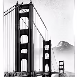 a black and white photo of the golden gate bridge
