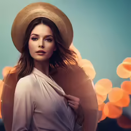 an attractive young woman wearing a hat
