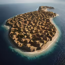 an island that has houses on the tip