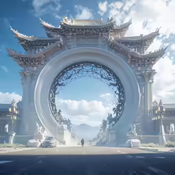 the giant white arch is a huge white object