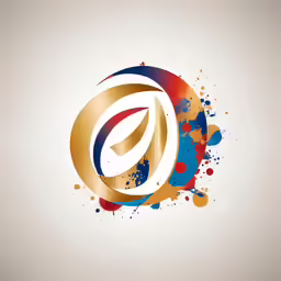an abstract circular design with gold and blue highlights