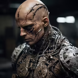 the male model is in a sci - filthed suit